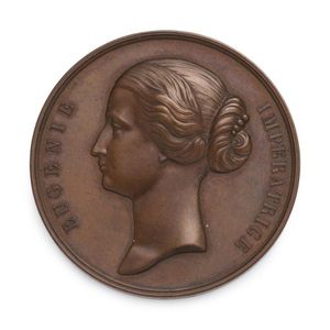 Copper medal (53 mm; 70gm) by Hamel of Rouen; Obverse: Eugenie…