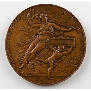 Medal: Bronze (68 mm; 142.5g.), bust of France facing left,…