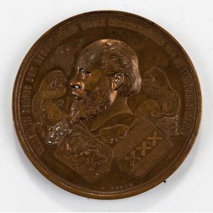 Amsterdam Exhibition: Bronze medals by Fisch, 70 mm, 135g; one…