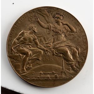 Bronze medal by Bottee (63 mm, 109g.) in original embossed case…