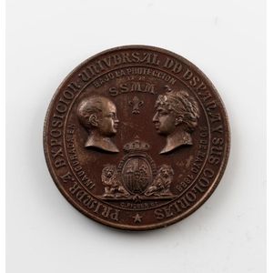 Two Exposicion Universal De Barcelona, 1888, a bronze medal by…