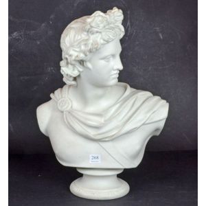 Victorian Parian Ware Bust of Apollo Belvedere - Spode/Copeland - Ceramics