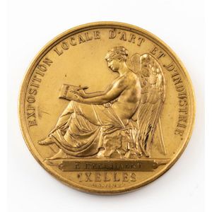 Three medals Exposition Internationale, Brest, 1913, a gilt…