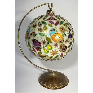 A Jay Strongwater New York large glass blue bird bauble, with…
