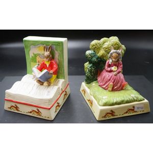 Two Royal Doulton Bunnykins bookends comprising summer dreams…