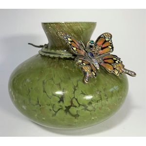 A Jay Strongwater New York Lorelei flora butterfly vase, with…