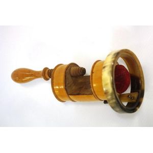 Antique boxwood sewing clamp, with pin cushion, 18 cm high…