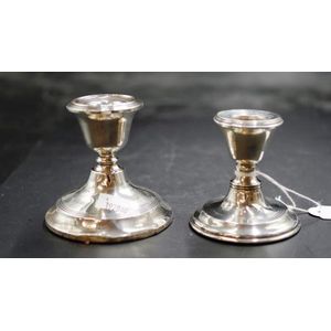 Two Edward VII sterling silver candle holders including:…