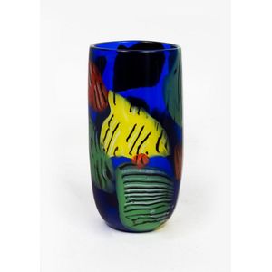 A small multicoloured Murano glass vase by Seguso Viro, Italy,…