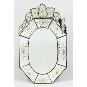Two Venetian style verre eglomise wall mirrors, the largest 70&hellip;