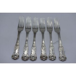 Good set of 6 English Sterling Kings Pattern Table Forks, London