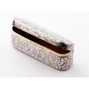 A Nathaniel Mills silver gilt table snuff box, Birmingham 1844…