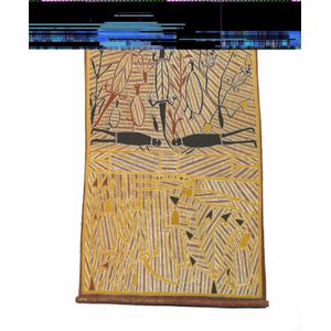 An Australian aboriginal bark painting by Tommy Gondorra Steele,…
