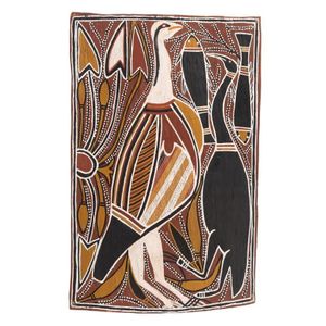 David Malangi (1927-1999), Untitled (Waterbirds & Fish) (1972),…