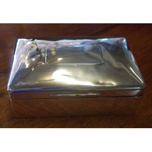 Sterling silver cigar box, hallmarked Birmingham 1924 (Charles…