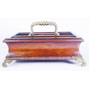 Regency desk companion, rosewood & ebony inlaid with brass and…