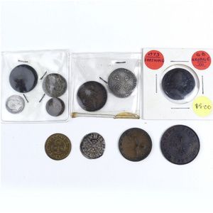 11 vintage mainly English coins, includes Edward I 1272-1307…