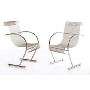Shiro Kuramata pair of 'Sing Sing' chairs for Xo, stainless&hellip;