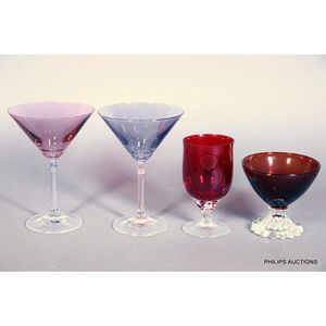 Sold at Auction: Four Waterford Crystal Clarendon Ruby Red Martini Glasses