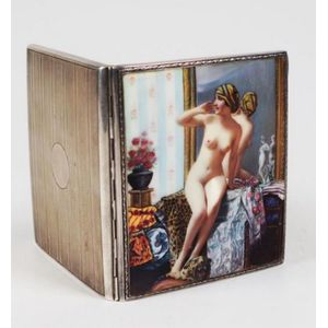 Continental sterling silver and enamel cigarette case circa…