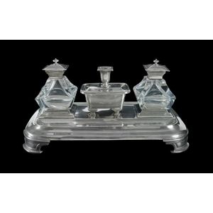 Victorian hallmarked sterling silver desk stand. Two silver…