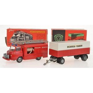Two Tekno models, including 459 Volvo fire engine 'Falck Zonen',…