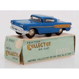 Rare Linemar toy Pontiac Coupe J-5082 friction, blue, gold…