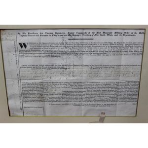 1823 Van Diemen's Land land grant, signed Governor Brisbane