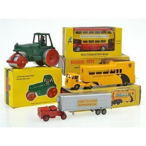 Four Budgie models, including no. 701 Aveling Barford road…