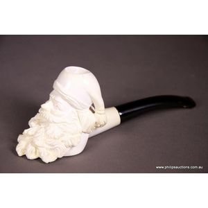 A figural Meerschaum block pipe, 20th century, unmarked, the…