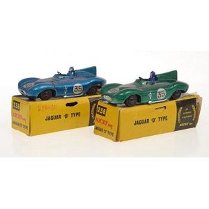 Two Nicky toys 238 Jaguar 'D' type'S, one metallic green; one…