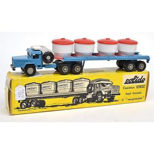 Solido 301 articulated cement truck, blue white and red,…