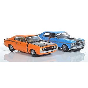 Two Trax 1:24 scale models, including a Ford Falcon Gtho in…