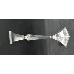 A sterling silver candlestick, with hexagonal base & a column…