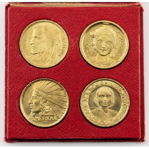Exposition Coloniale Internationale, Paris 1931, four tokens in…