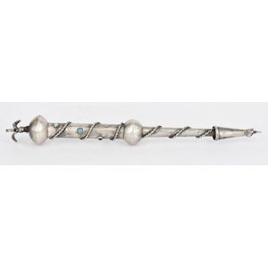 A Russian-Polish silver torah yad, with eagle finial, the…
