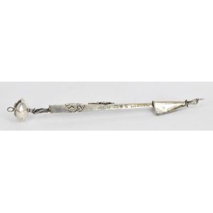 A Russian-Polish silver torah yad, ornamented with a coat of…