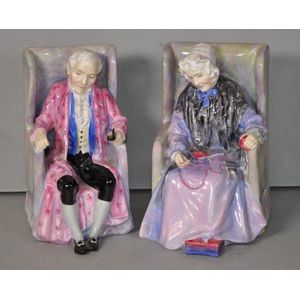 Pair Royal Doulton 'Darby' & 'Joan' bookends HN1422 and HN1427,…