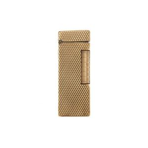 A 9ct gold Dunhill lighter, guilloche pattern, damaged flint…