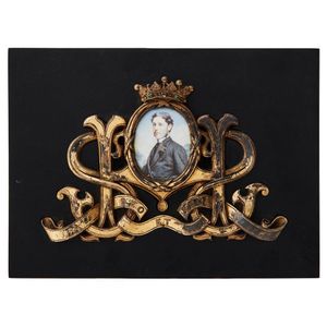 A Victorian miniature painting of a gentleman, circa 1875, of a…
