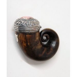 An early 19th century Scottish snuff mull, the silver and Old…