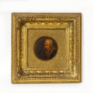 A Georgian painted papier mache snuff box lid, in 19th century…