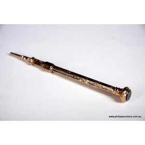 A Victorian 9 carat rose gold propelling pencil, later 19th…
