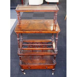 Antique walnut canterbury music stand metal gallery to raised…