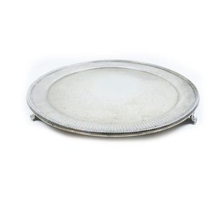 Silver salver. A small sterling silver salver with beeded…
