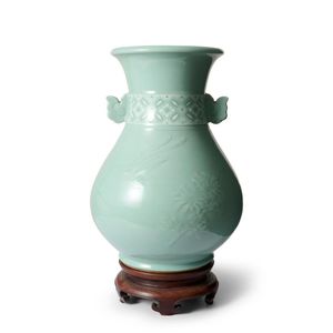 A large Japanese studio celadon vase, by Suwa Sozan II…