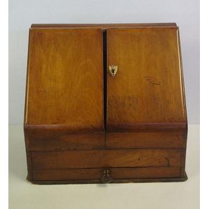 Antique desk compendium with inside filing sleeves & calendar…
