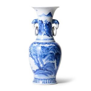 A Japanese studio blue and white vase, by Takahashi Dohachi III…