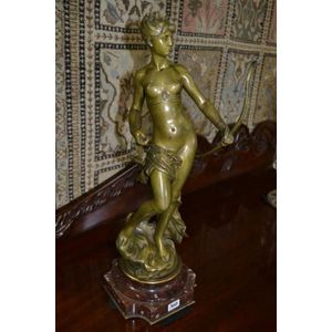 Mathurin Moreau, French 19th century bronze, Diana the huntress,…