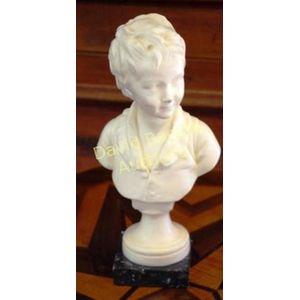 Houdon's Vintage Marble Boy Bust - Busts/Heads - Sculpture/Statuary
